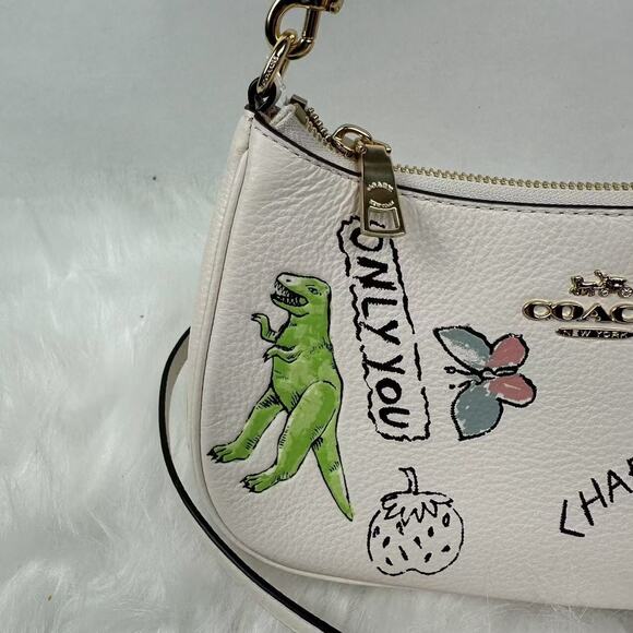 Coach Teri Shoulder & Crossbody Bag With Sketch Print In Chalk Multi CAK17 NWT - Picture 13 of 14
